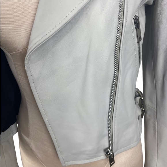 WALTER BAKER Liz Lambskin Leather Motorcycle Jacket Small - Picture 10 of 13